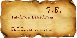 Takács Bibiána névjegykártya